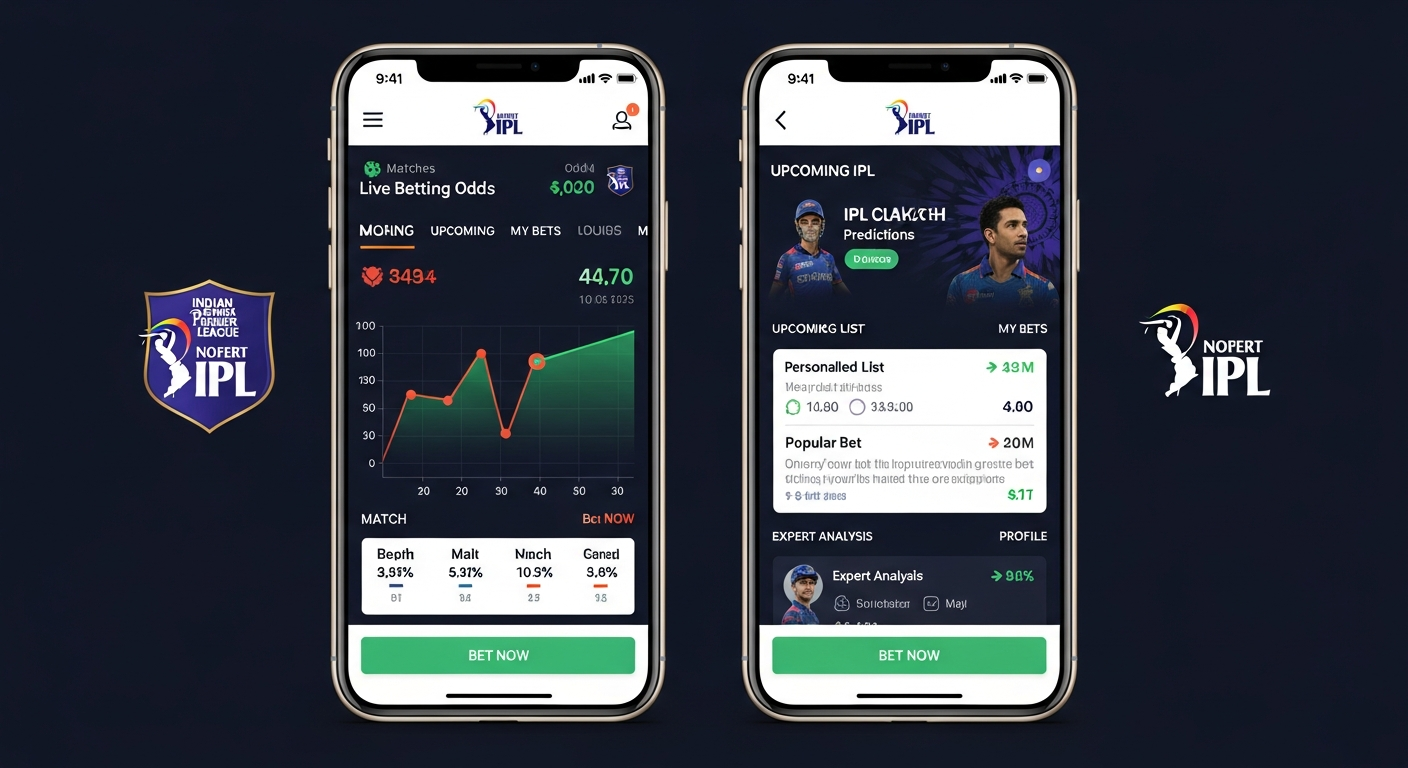 CricketPulse mobile app showing live IPL match odds, predictions, and betting interface