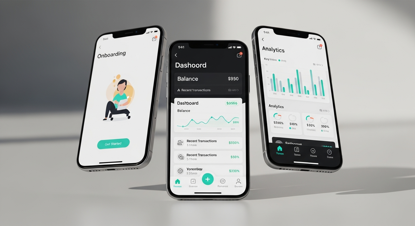 MVP mobile app prototype screens