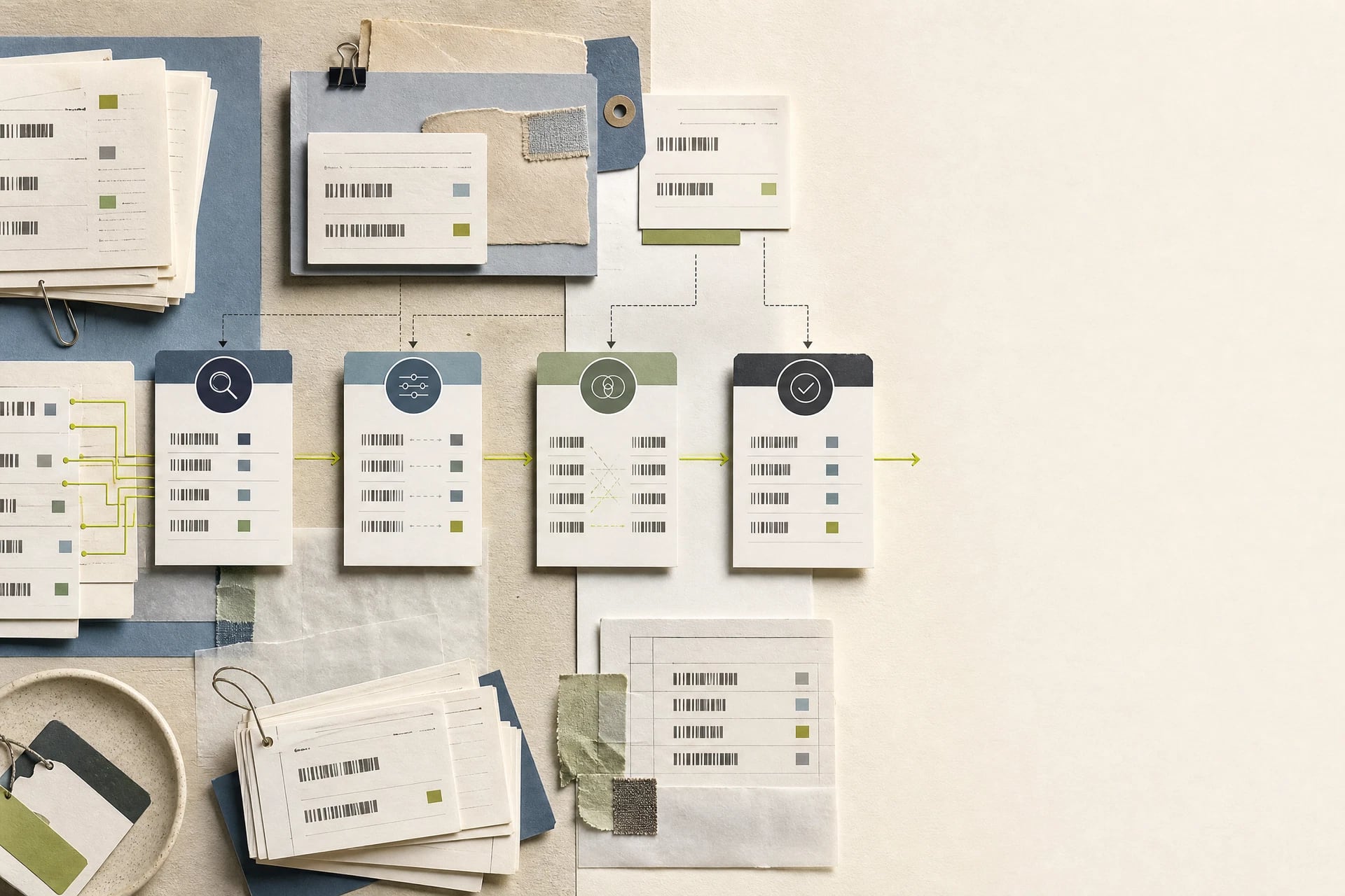 Editorial systems and lineage visual used to frame an operational problem