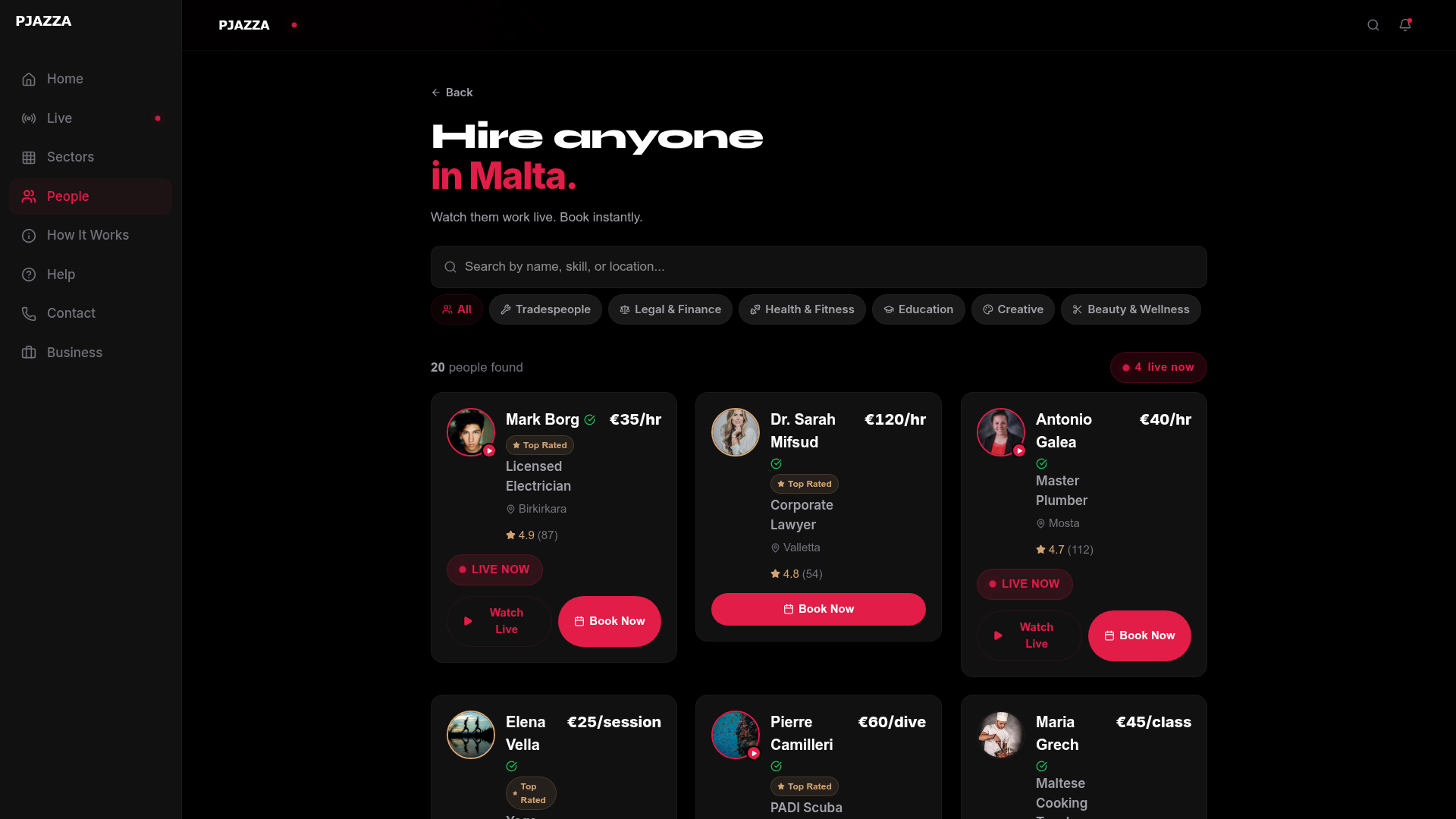 PJAZZA desktop platform